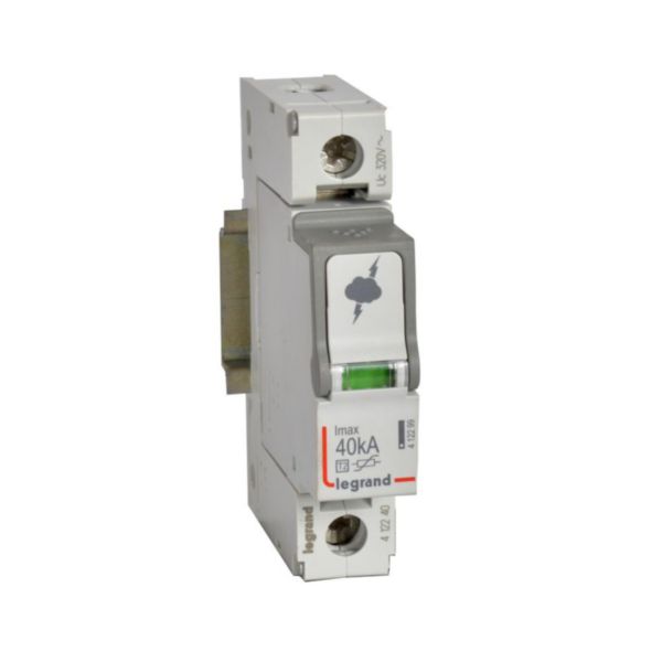 Parafoudre basse tension typeT2 Imax 40kA/pôle - 1P 320V~ - 1 module